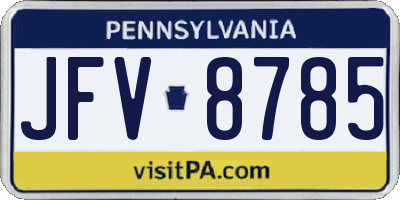 PA license plate JFV8785