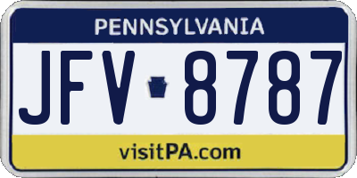 PA license plate JFV8787