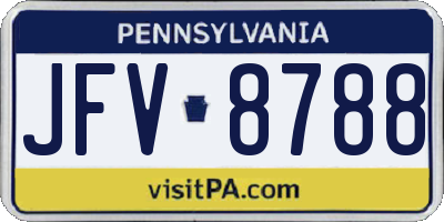 PA license plate JFV8788