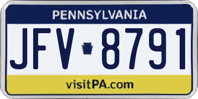 PA license plate JFV8791