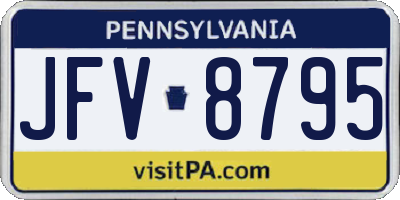 PA license plate JFV8795