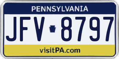 PA license plate JFV8797