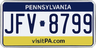 PA license plate JFV8799