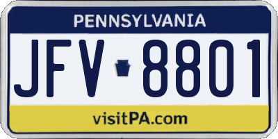 PA license plate JFV8801