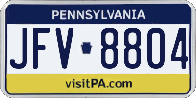 PA license plate JFV8804