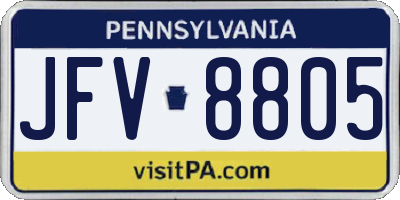 PA license plate JFV8805