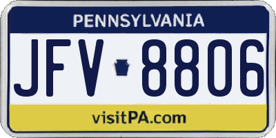 PA license plate JFV8806