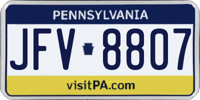PA license plate JFV8807