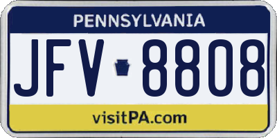 PA license plate JFV8808