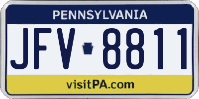 PA license plate JFV8811