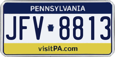 PA license plate JFV8813