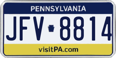 PA license plate JFV8814