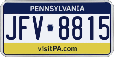 PA license plate JFV8815