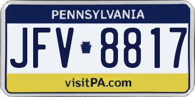 PA license plate JFV8817