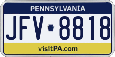 PA license plate JFV8818
