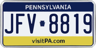 PA license plate JFV8819