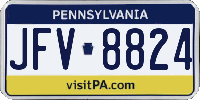 PA license plate JFV8824