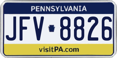 PA license plate JFV8826