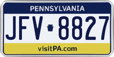 PA license plate JFV8827