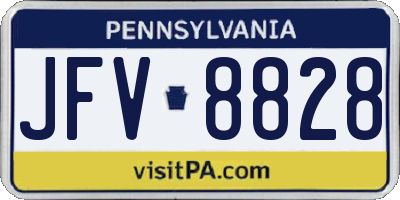 PA license plate JFV8828