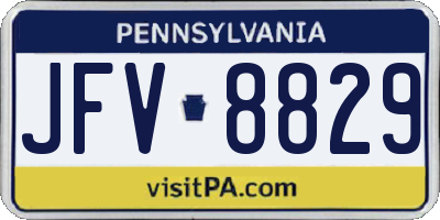 PA license plate JFV8829