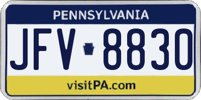 PA license plate JFV8830
