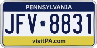 PA license plate JFV8831