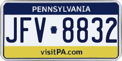 PA license plate JFV8832