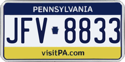 PA license plate JFV8833