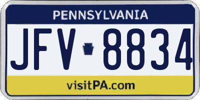 PA license plate JFV8834