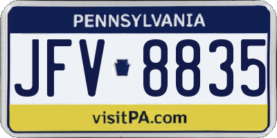 PA license plate JFV8835
