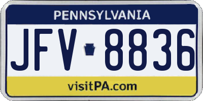 PA license plate JFV8836