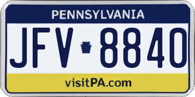 PA license plate JFV8840