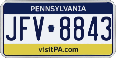 PA license plate JFV8843