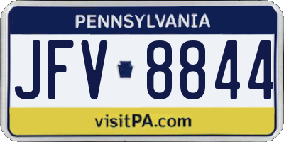 PA license plate JFV8844