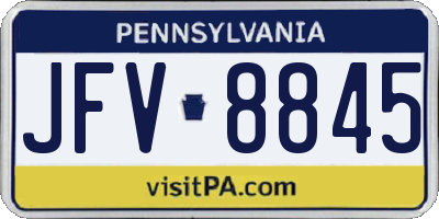 PA license plate JFV8845