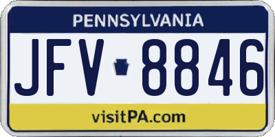 PA license plate JFV8846