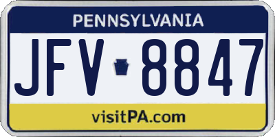 PA license plate JFV8847