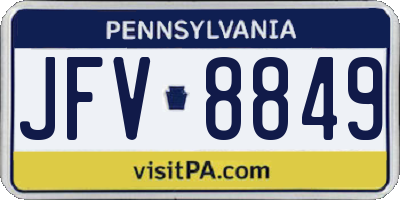 PA license plate JFV8849