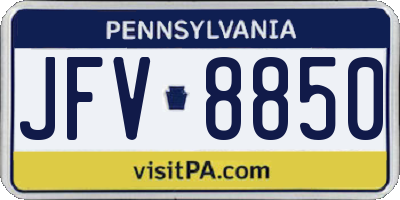 PA license plate JFV8850