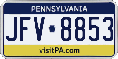 PA license plate JFV8853