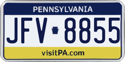 PA license plate JFV8855