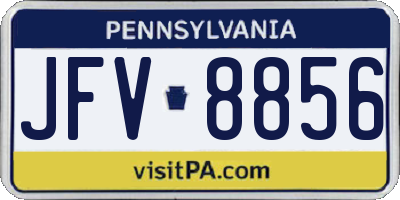 PA license plate JFV8856