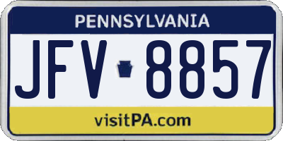 PA license plate JFV8857