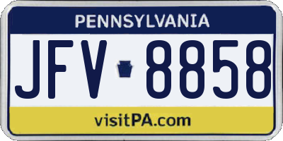 PA license plate JFV8858