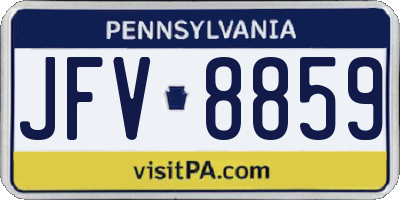 PA license plate JFV8859
