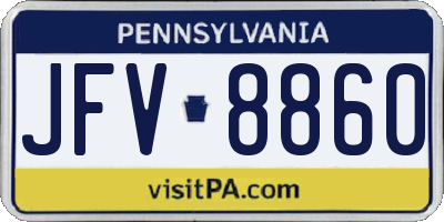 PA license plate JFV8860