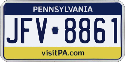 PA license plate JFV8861