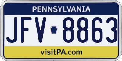 PA license plate JFV8863