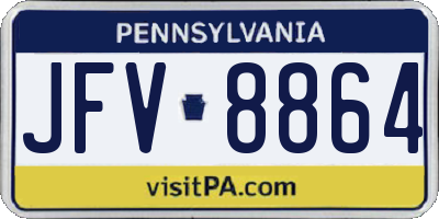 PA license plate JFV8864